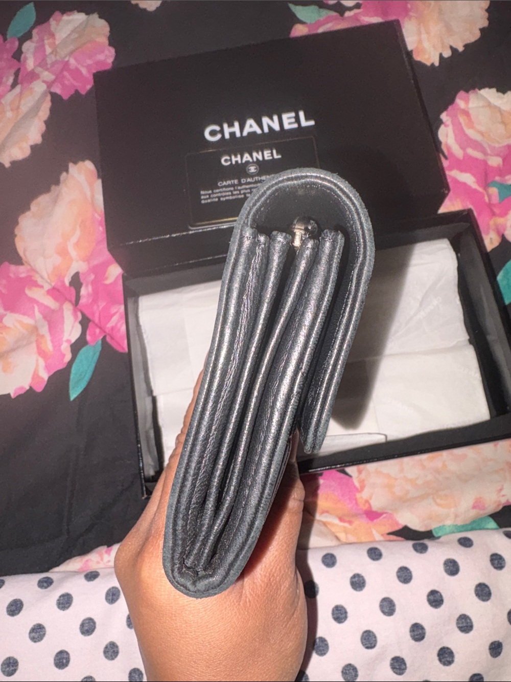 CHANEL Black Quilted Lambskin Leather Wallet - Picture 8 of 10